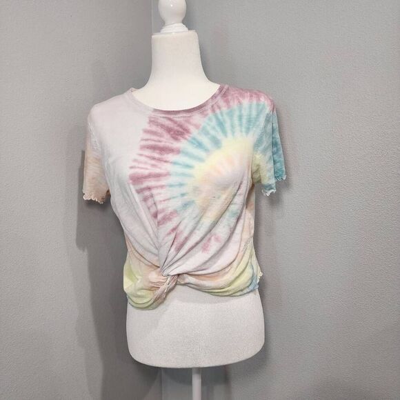American Eagle Women's twist front Multi Color Tie-Dye crop top size M - Picture 1 of 7